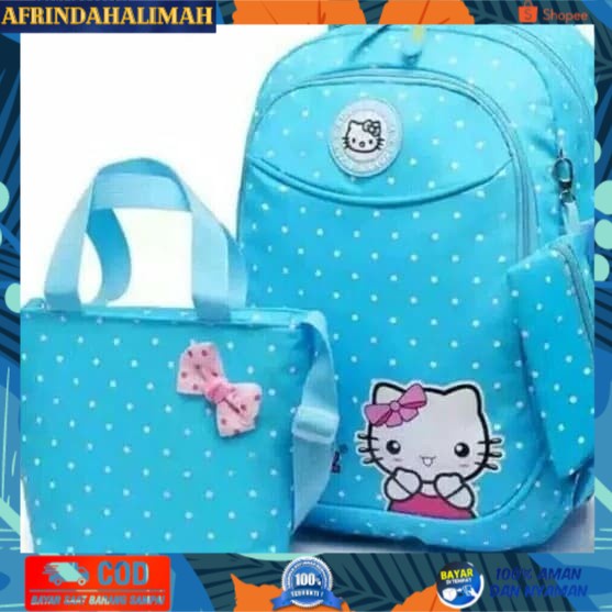 

[TERBARU] tas sekolah anak perempuan hello kitty set 3in1