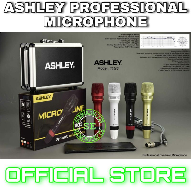 mic kabel original ashley 11g3 microphone karaoke