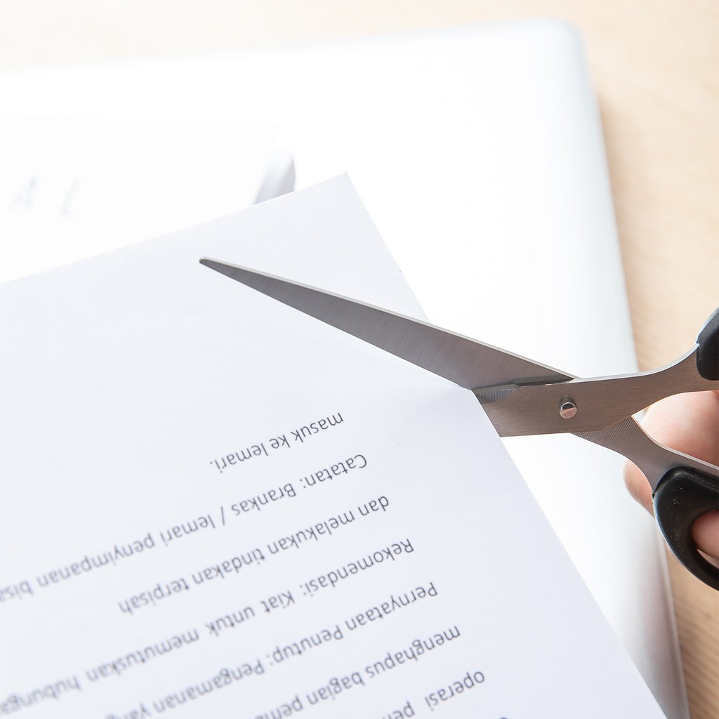 HAPPY TIME DELI GUNTING STAINLESS STEEL 180mm SCISSORS SUPER TAJAM ANTI KARAT GUNTING KERTAS ALAT TULIS KANTOR SEKOLAH KULIAH E6009