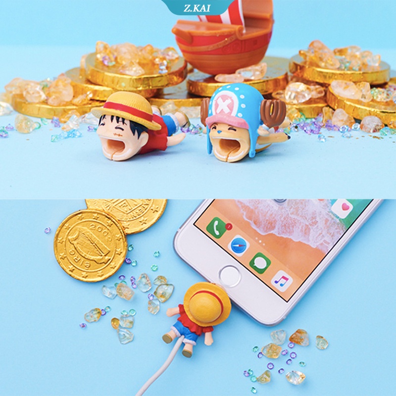 Siancs Pelindung Kabel Data / Charger / Earphone Model Kartun One Piece Untuk Iphone