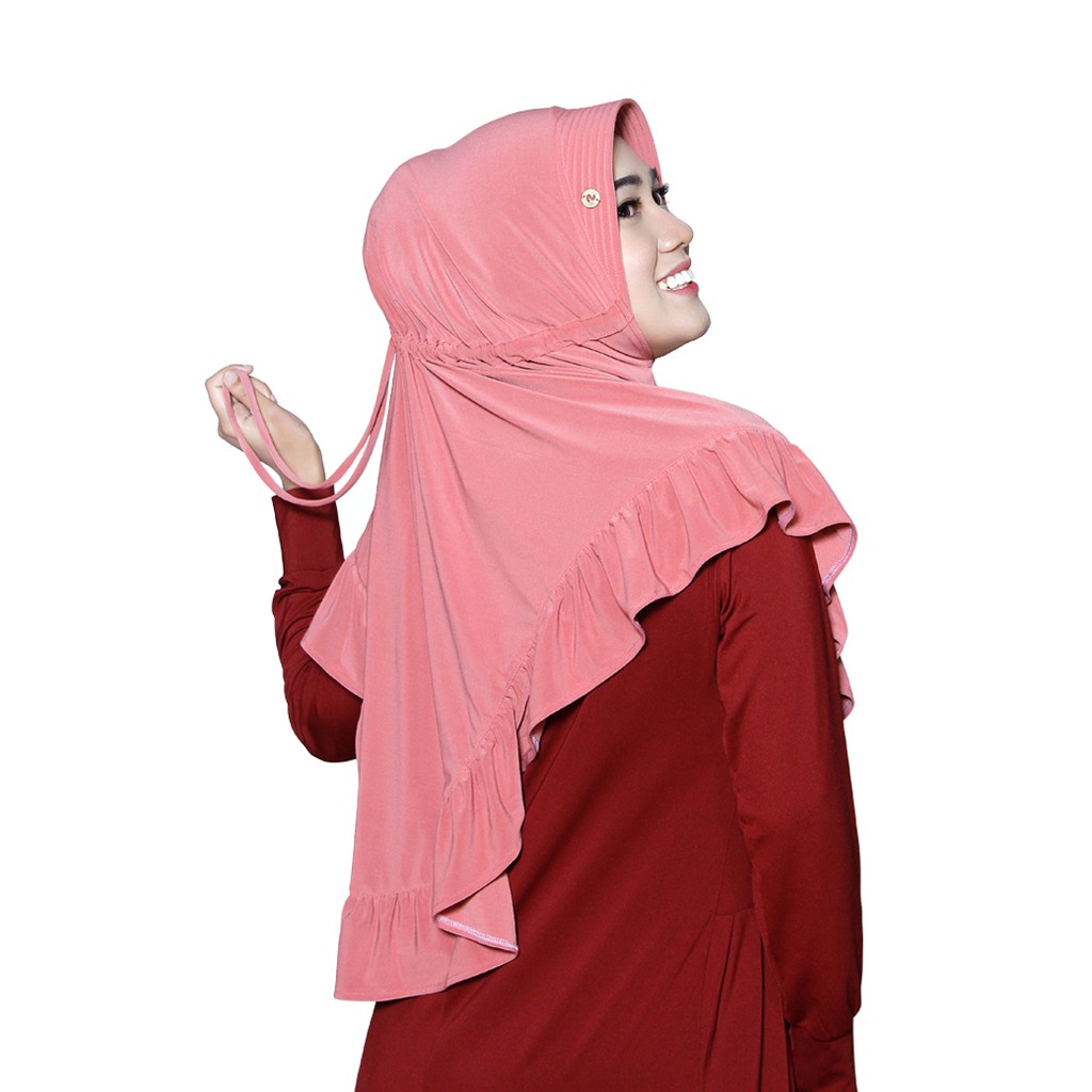 Hijab Serut Nafisa Mufida Kerudung Rempel Simple Jilbab Instan Tali Belakang Casual  Bahan Premium