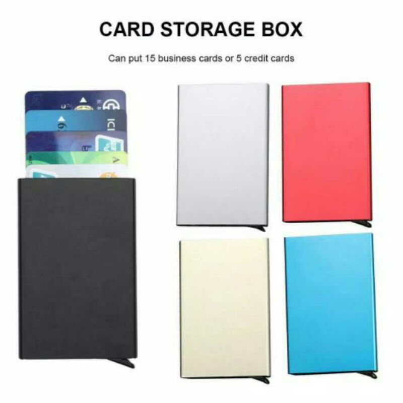 dompet kartu aluminum card otomatis