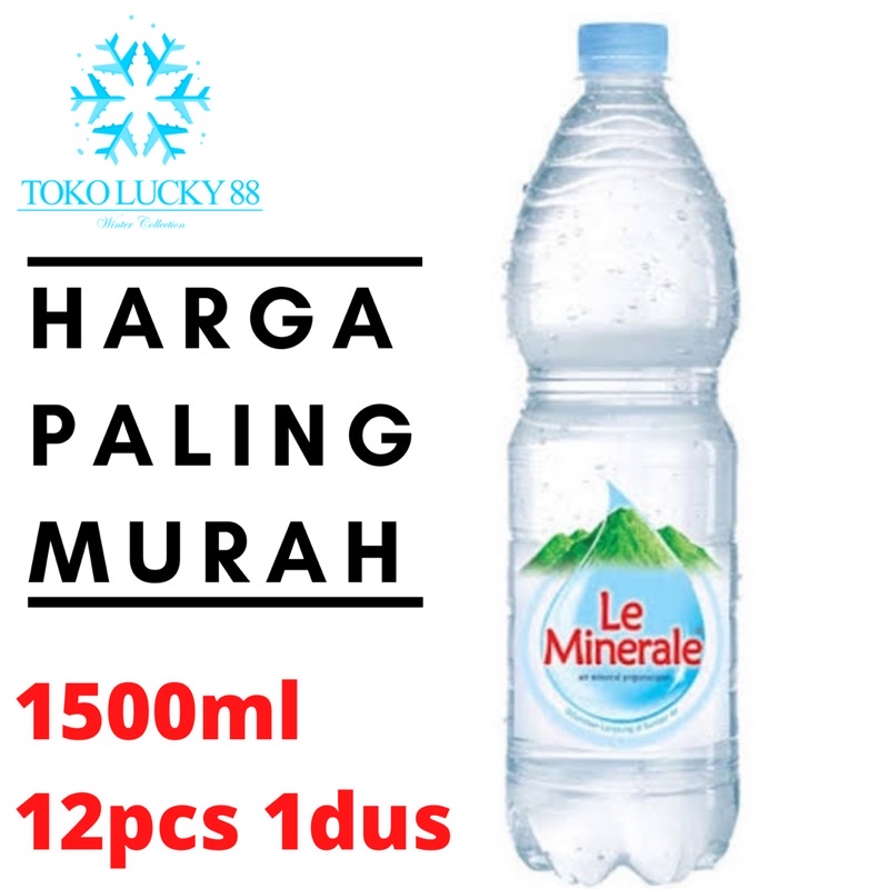 Air Mineral Kemasan Le Minerale Botol 1500 ml isi 12 pcs 1 dus Khusus pengiriman Sameday or Instant