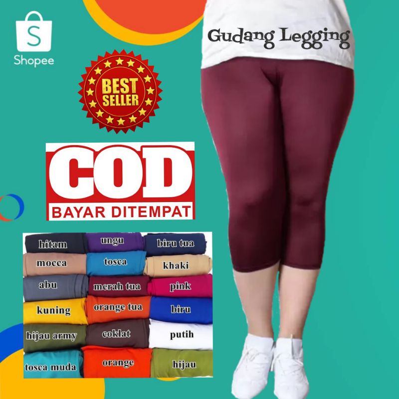 Legging Pendek Jumbo &amp; Standar Spandex