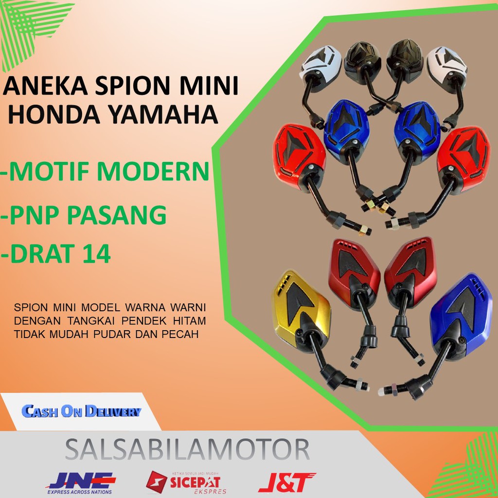 Sepion variasi mini honda yamaha spion motor warna warni merah gold hitam putih beat vario supra veg