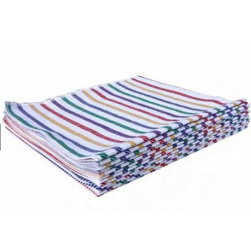 Alas Ompol Kain Lurik Bayi Jumbo 80x75 Cm Alas Ompol Bayi Newborn Salur Pelangi (ECER)