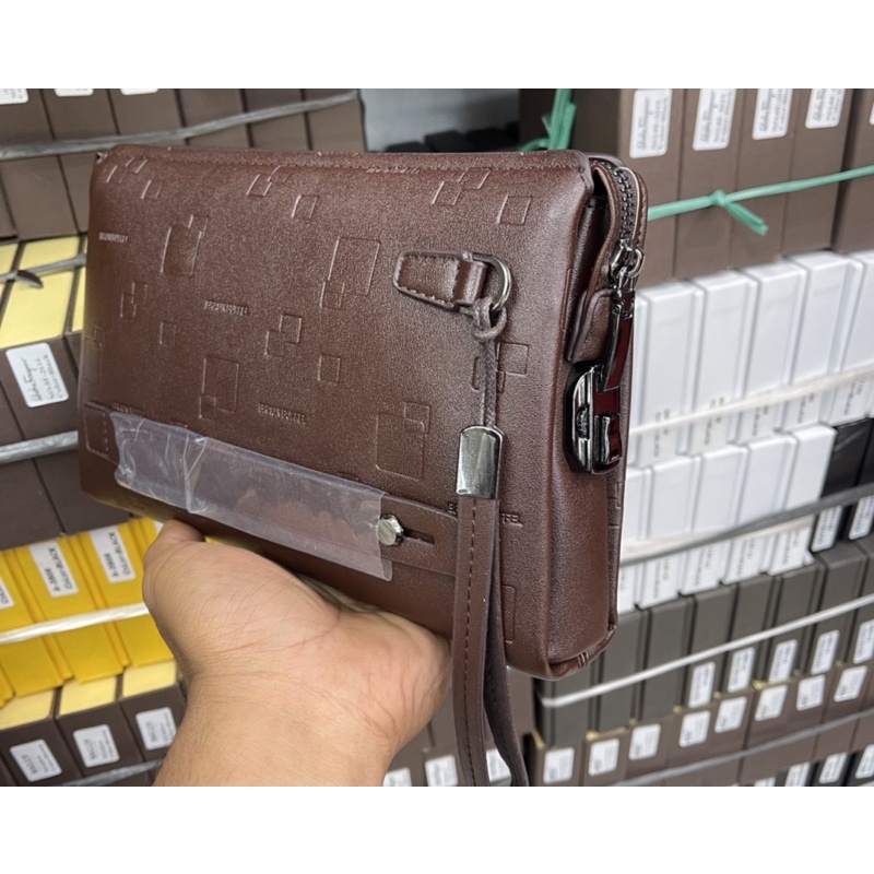 handbag braun buffel Leather Pria/Wanita Clutch Card Super Braun buffel