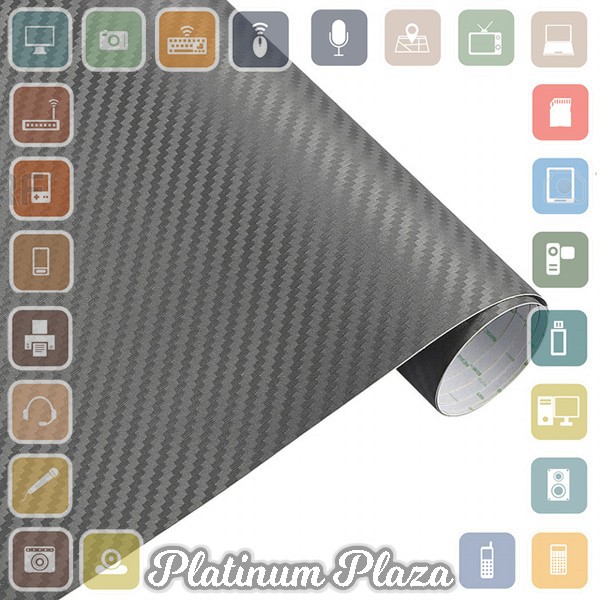 Stiker Vinyl Carbon Fiber Mobil Car Wrap 3D Multifungsi 127 x 30 CM - Gray`EG5FI6-
