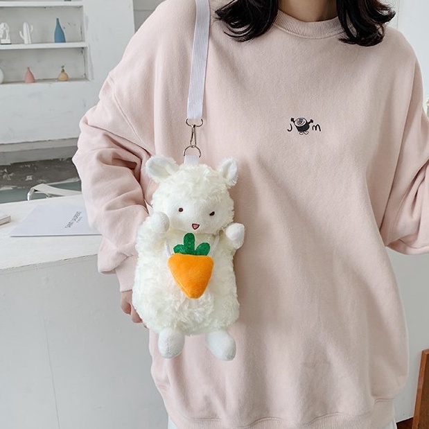 LAMB PLUSH DOLL SLING BAG CUTE TAS SELEMPANG BONEKA