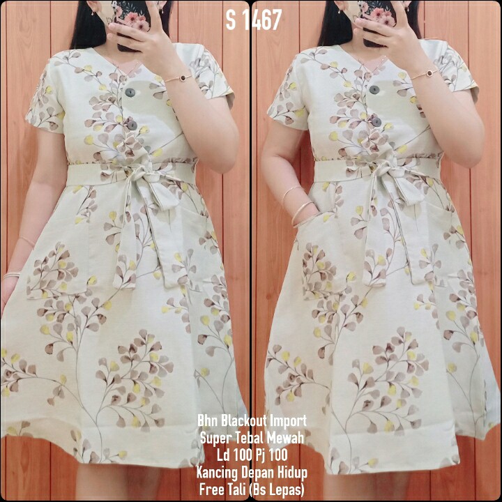 Dress Import Wanita (Blackout Import) Free Tali (Bisa Di Lepas)