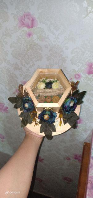 Ring Box, Kotak Cincin, Kotak Seserahan, Ring Bearer - Rustic Dengan/tanpa Inisial.