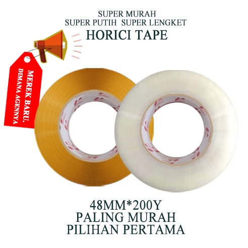 

MEREK HORIC ASLI MURAH SUPER CLPER 48mmx200Y LAKBAN BENING DAN COKLAT HORICI TAPE