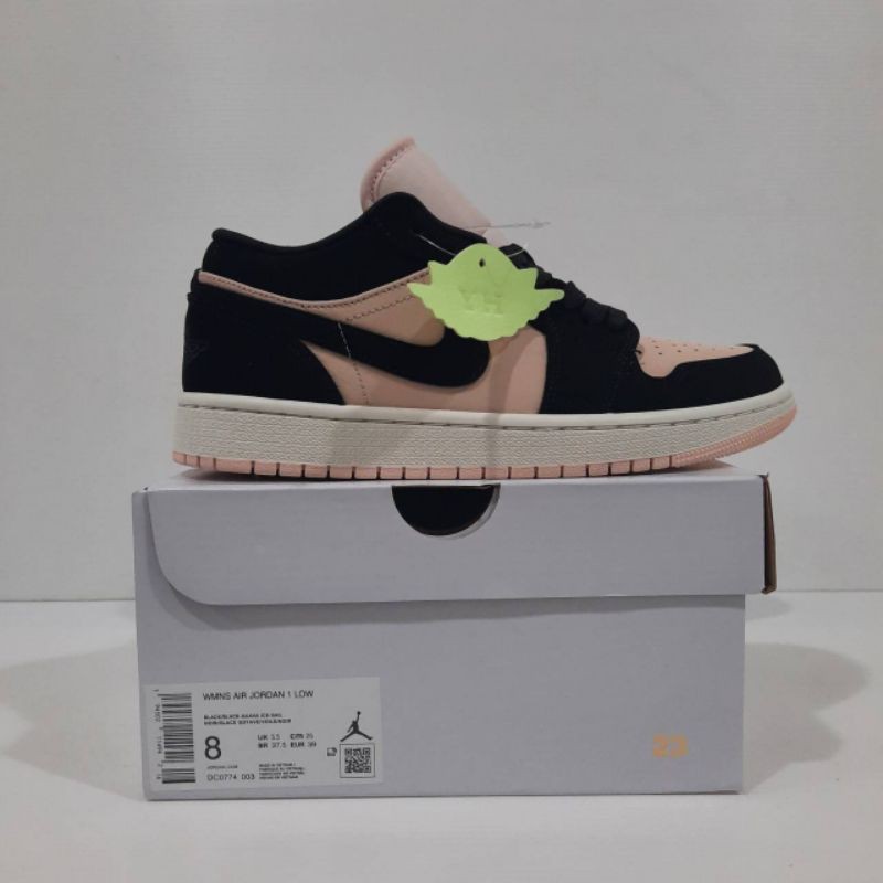 sepatu nike air jordan 1 low black guava ice sail 100% original leather bnib
