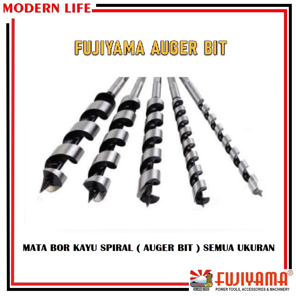 Mata Bor Kayu Spiral / Mata Bor Kayu Ulir / Auger Bit / Mata Bor Kayu ( Semua Ukuran )