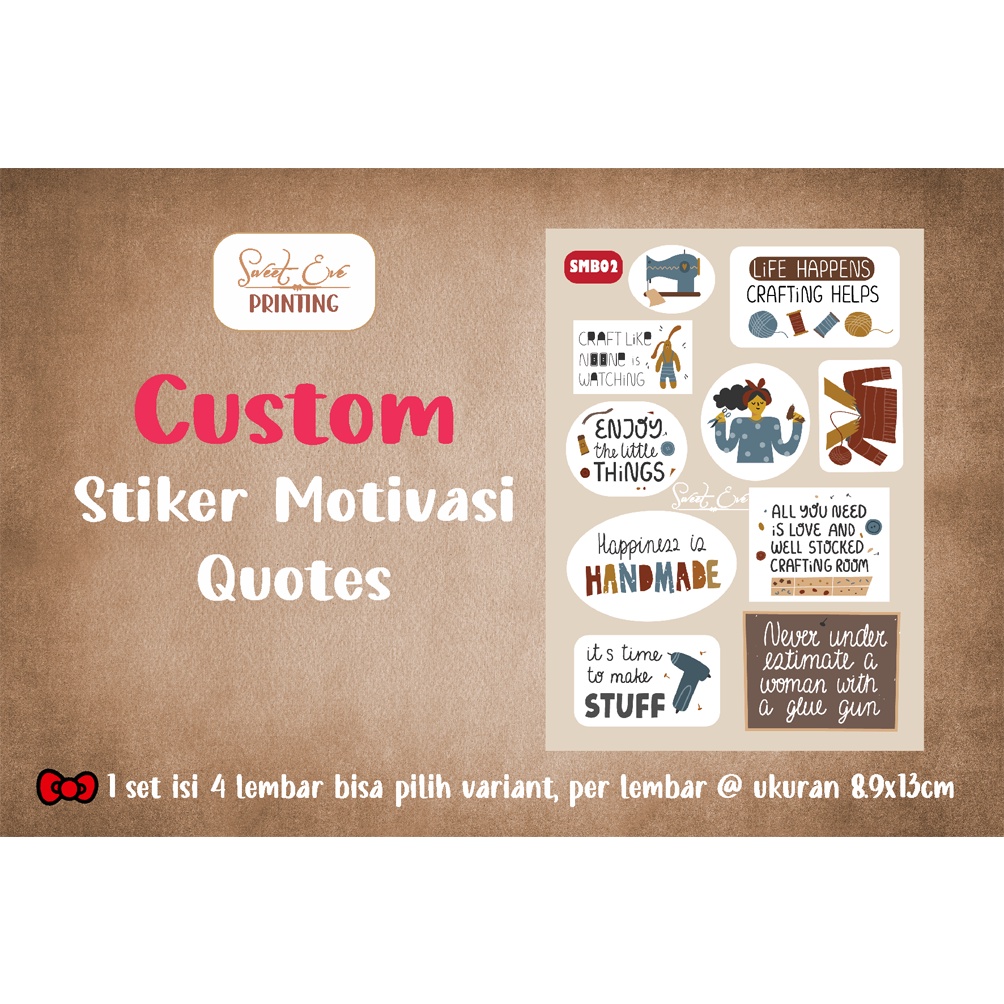 

(CUSTOM SESUAI REQUEST) STICKER MURAH BERKUALITAS 1 SET ISI 4 LEMBAR MOTIVASI QUOTES KATA BIJAK UNTUK TUMBLER, HELM, HP, LAPTOP, JOURNALING dll