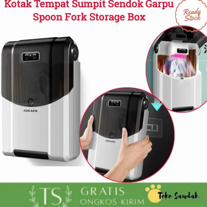 Tempat Sendok Garpu Gantung Dinding Dengan Tutup Rak Sendok Gantung