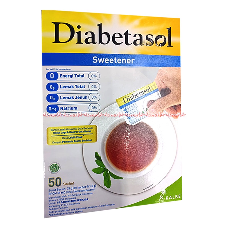 Diabetasol Sweetener 50sachet Gula Pengganti Zero Calories Gula Untuk Penyakit Diabetes Diabet Nol Kalori 50 Sachet Sugar Dia Betasol