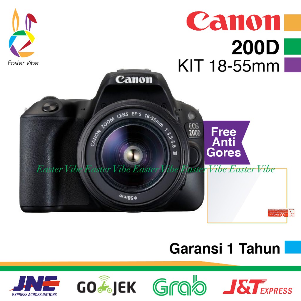 CANON EOS 200D KIT 18-55MM WIFI - KAMERA DSLR CANON 200D GARANSI 1 TAHUN