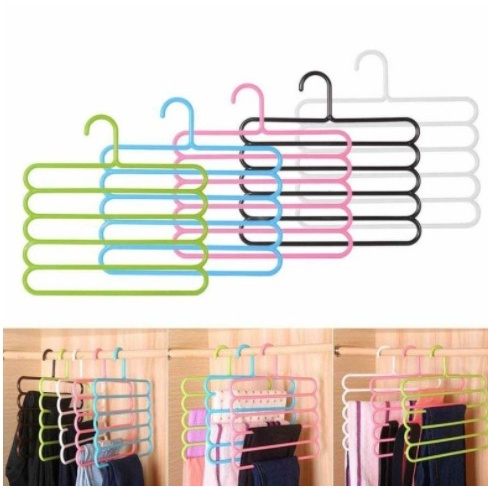 HANGER 5 SUSUN GANTUNGAN HIJAB CELANA BAJU JEMURAN HANGER HIJAB