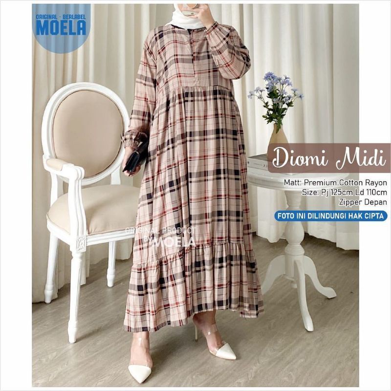 MIDI DRESS KOTAK/ SEKAR MIDI DRESS RAYON /HAKON MIDI DRESS/DIOMI MIDI DRESS RAYON VISCOSE