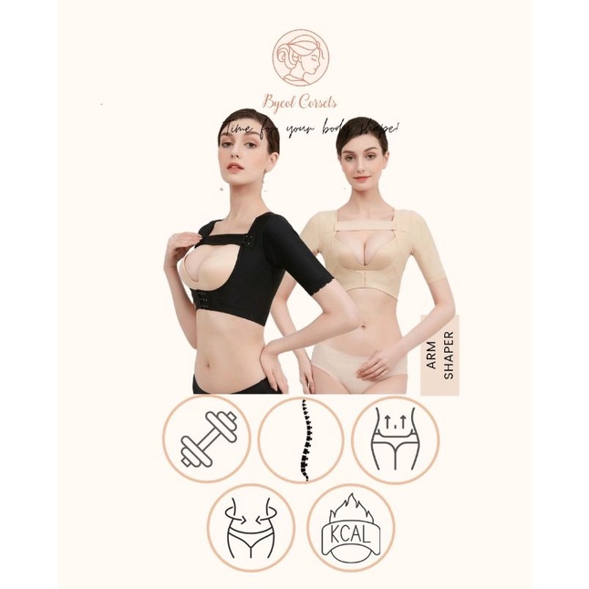 Byeol Corsets Arm Shaper with Hot Stone Korset Lengan Pengecil Back Support Anti Bungkuk Armshaper Pengantin