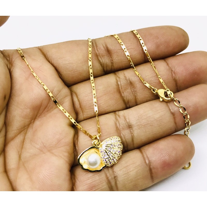 kalung titanium//kalung //titanium//perhiasan//kalung permata//kalung modelkerang