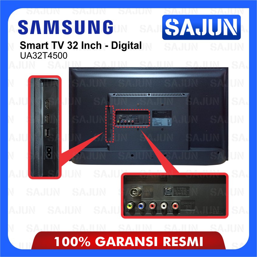 Samsung UA32T4501 LED TV 32 Inch Smart Digital TV 32T4501 / 32T4503 Free Pack Kayu