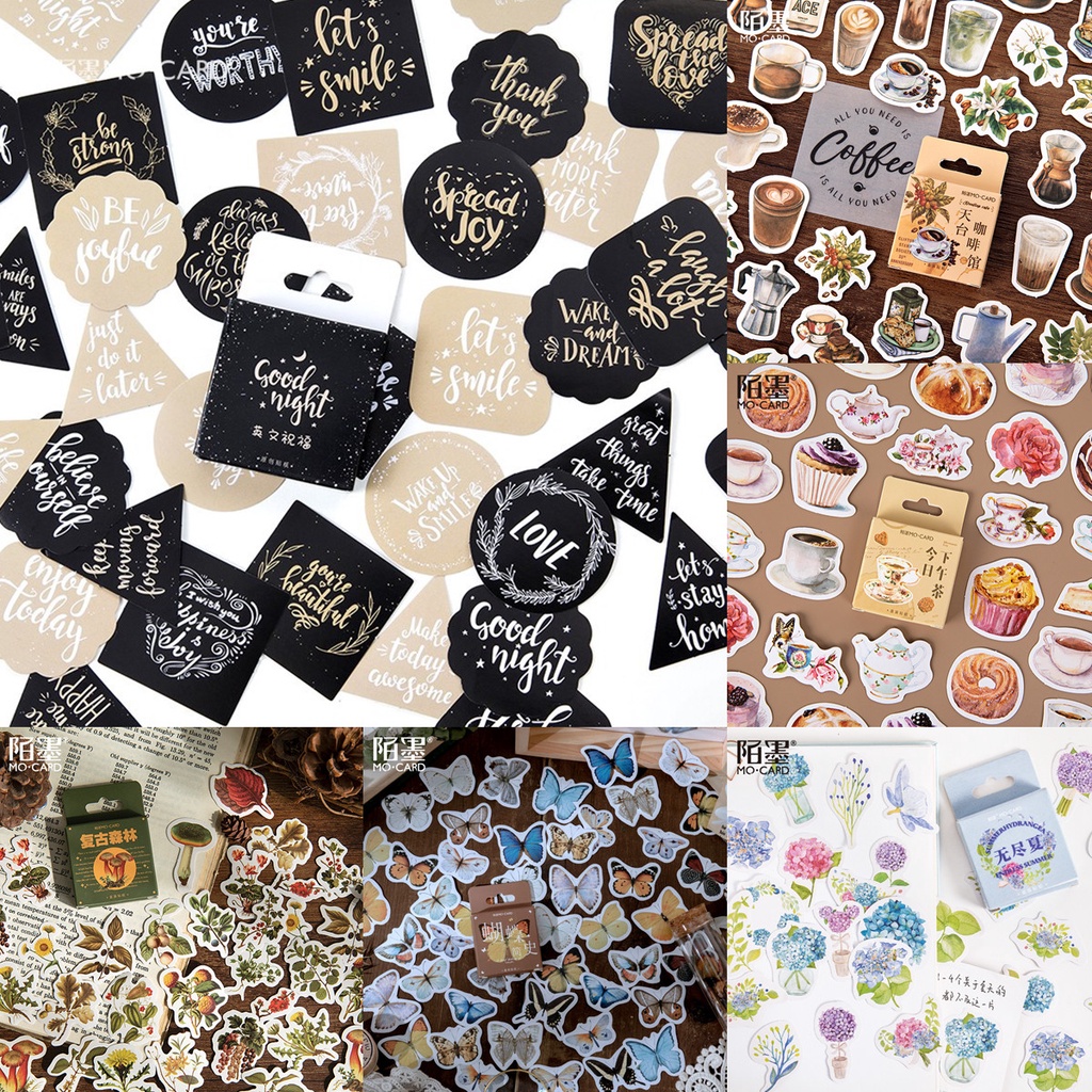 46pcs/set Stiker Amplop Afternoon Tea Shop Untuk Dekorasi Komputer