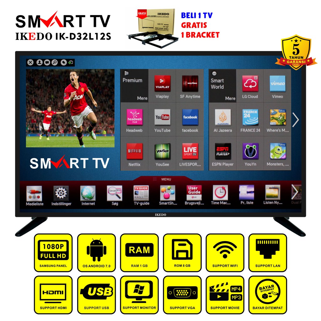 Tv Led Ikedo Android Tv Ik D32l12s Full Hd Display Murah Terbaru Shopee Indonesia