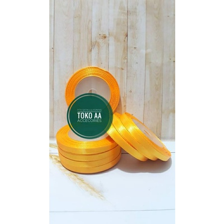 pita satin 1/4 inchi KUNING KENARI