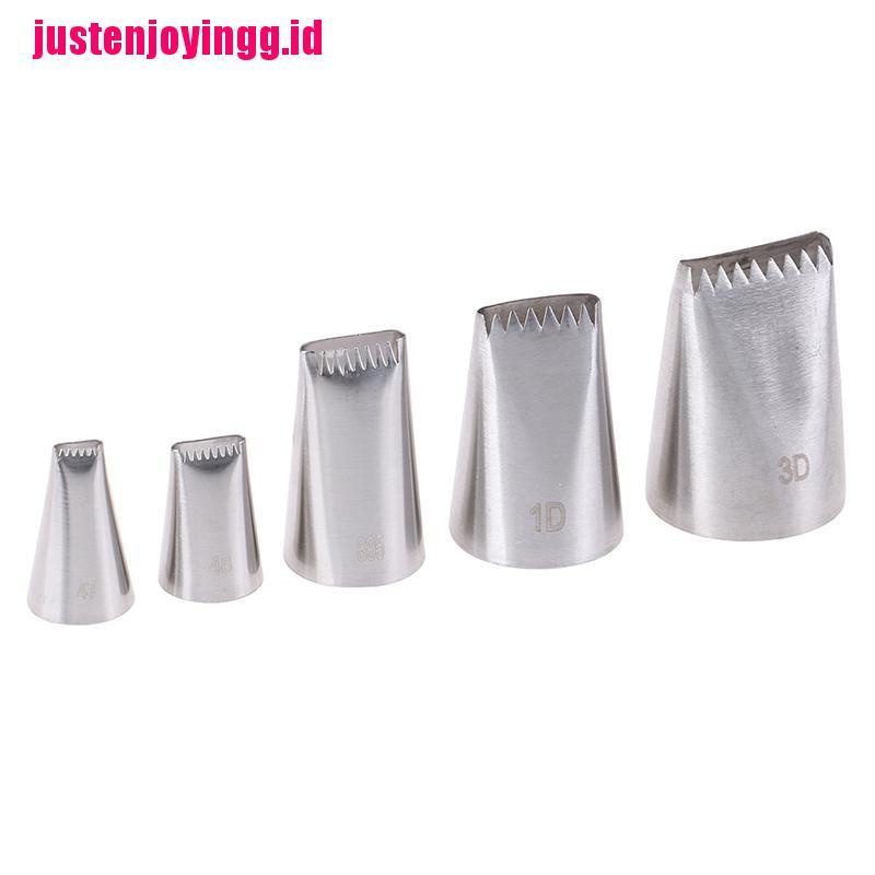 (Justenjoyingg.Id) 5pcs Nozzle Pipa Icing Bahan Stainless Steel