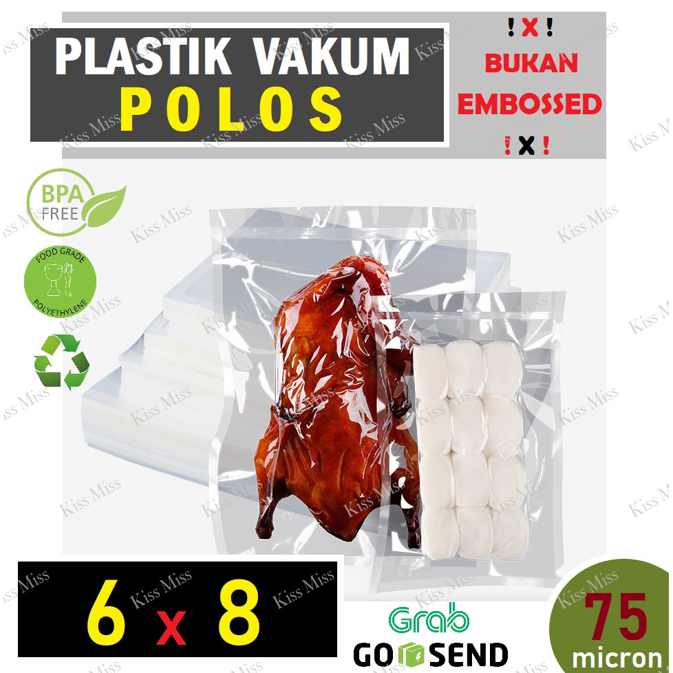 Plastik Vakum POLOS - 6x8 - Vacuum Sealer - Nylon - Vacum - SINBO - Kemasan Sambal - Bubuk - Bumbu