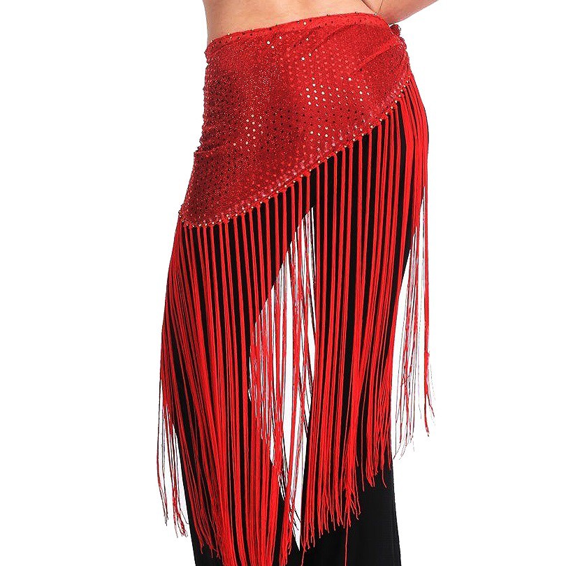 Belly Dance Tassel Hip Scarf Sabuk Pinggul Tari Perut Rumbai Rok India Tribal Aksesosir Menari Zumba