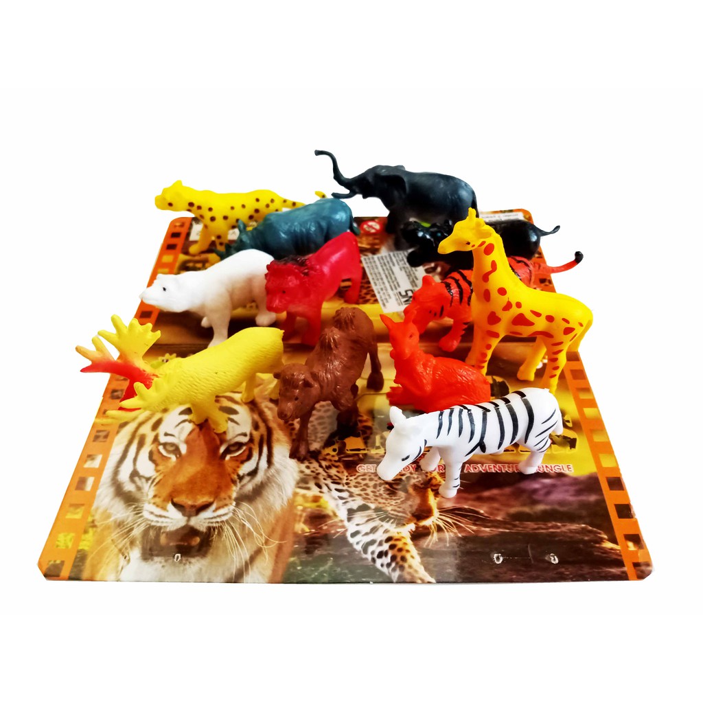 Mainan Set Miniatur Wild Animal Mini isi 12 pcs