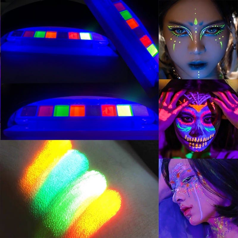 Body Face Painting 8 Warna Palette untuk Pesta Body Paint Kit Glow In The Dark