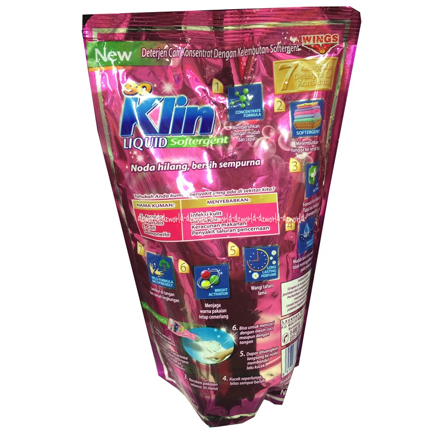 So klin Liquid 720ml  Softergent Detergen Cair Soklin Pink Biru Ungu Anti Bacterial So Clean 720 mili Soft Tener