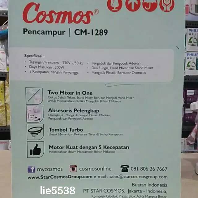 Mixercom COSMOS CM 1289 / STAND MIXER GARANSI RESMI