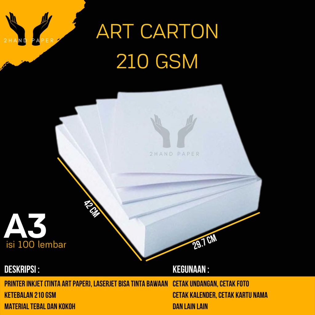 Jual Kertas Art Karton A3 210 Gsm Isi 100 Lembar Kertas Art Carton A3