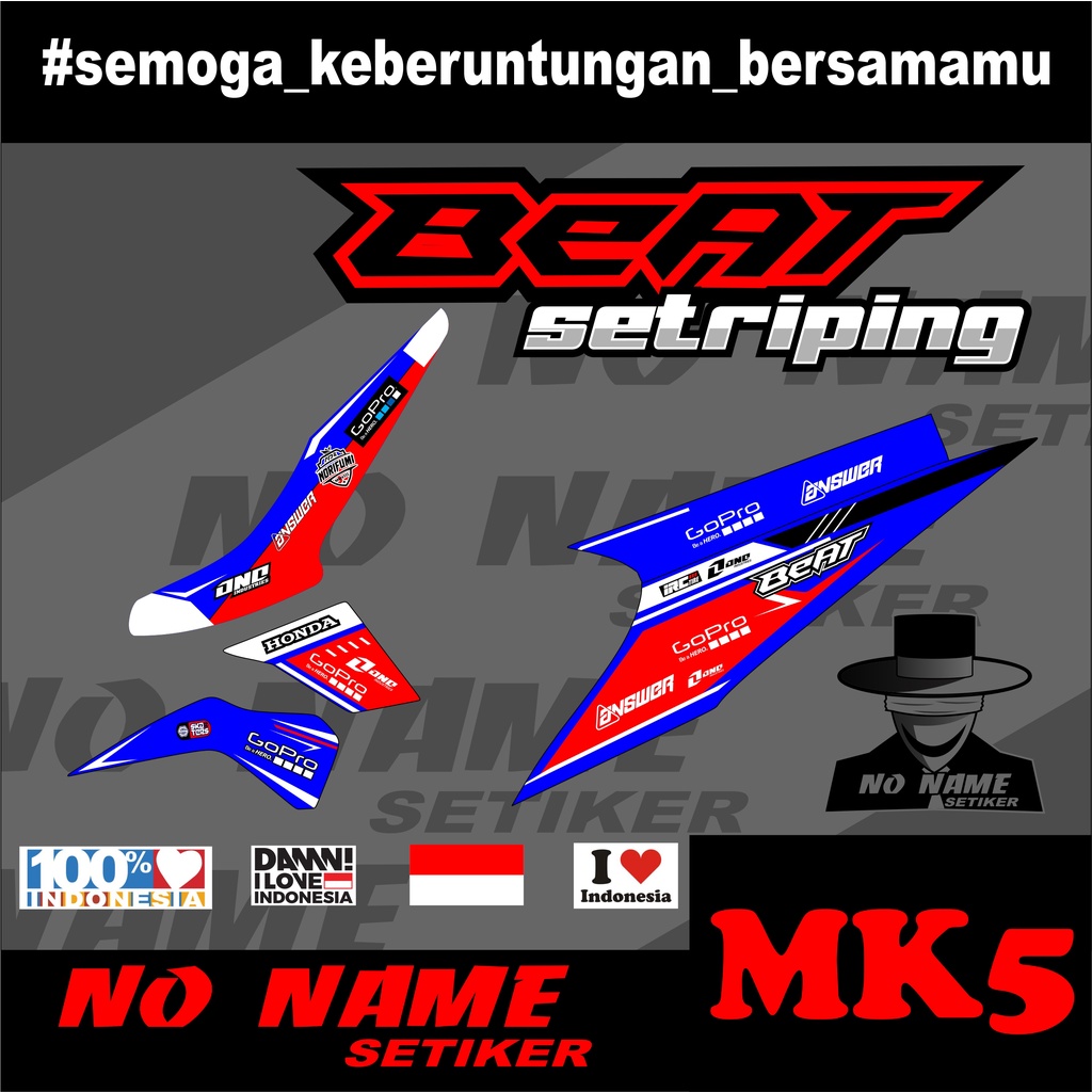 Striping Beat Karbu (5mk) 2008 2009 2010 2011 2012 Variasi Sticker Stiker Skotlet Motor Scotlite