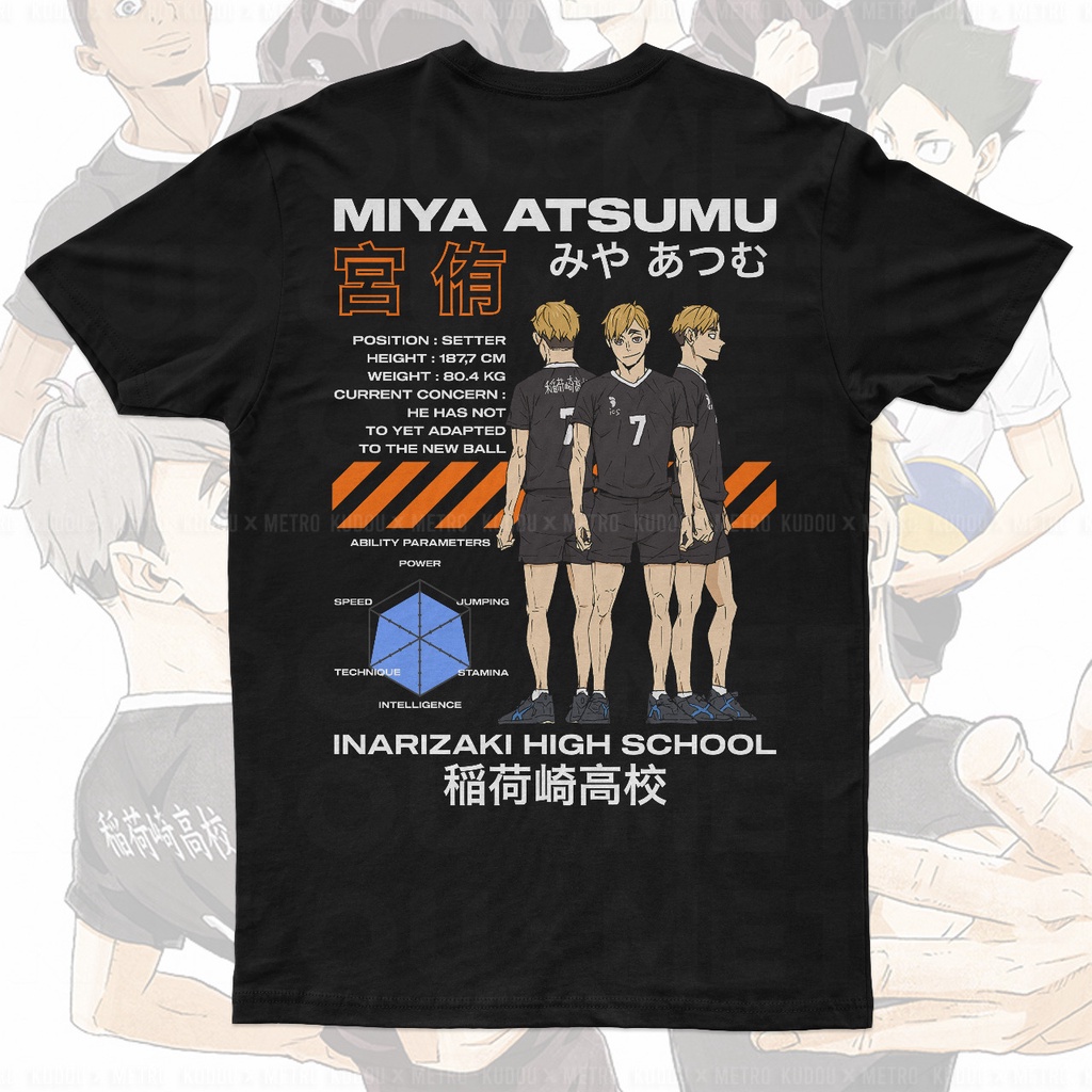 Tshirt Miya Atsumu Statistic Anime Manga Haikyu Premium Unisex