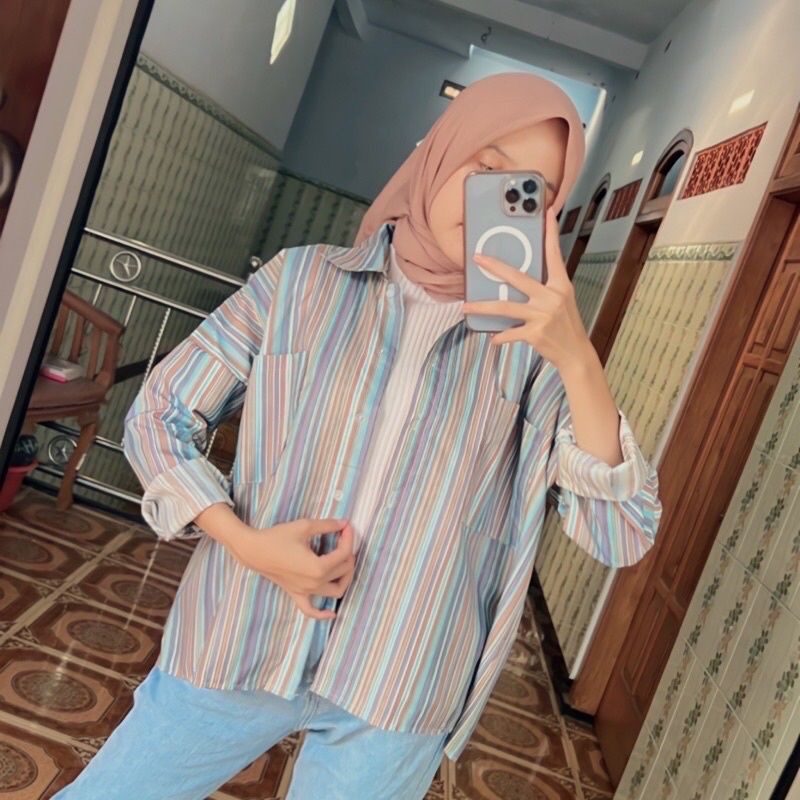 KEMEJA STRIP CANDY KEKINIAN