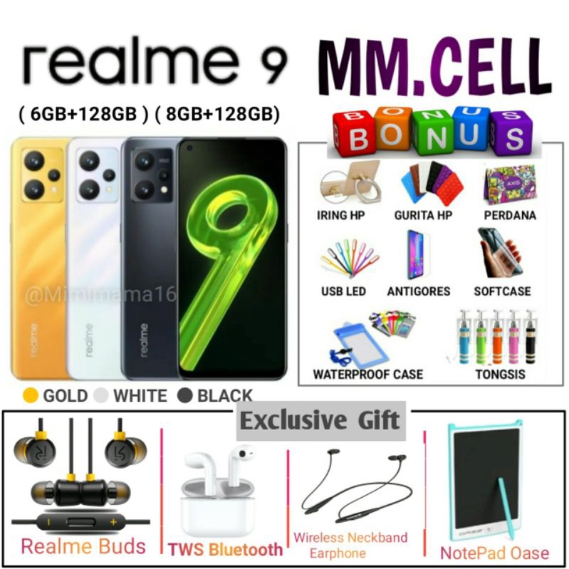 REALME 9 4G RAM 8/128 GB | REALME9 RAN 6/128GB 4G GARANSI RESMI REALME INDONESIA