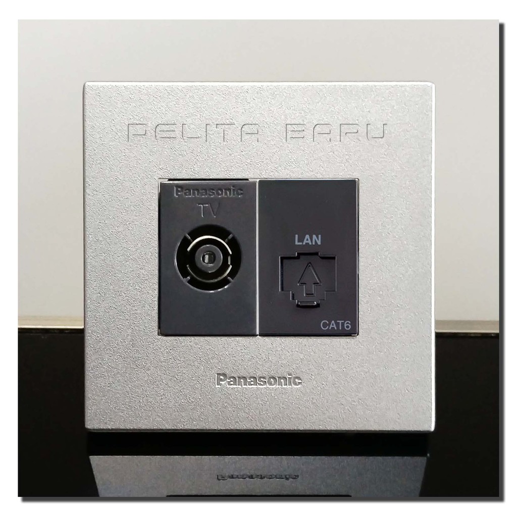 Outlet Antena TV + Outlet Data CAT6 Panasonic Style E Silver