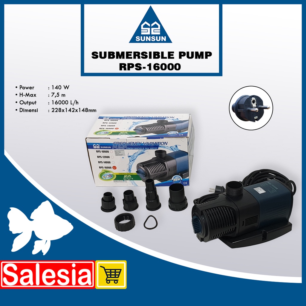 POMPA AIR SUNSUN RPS 16000 SUBMERSIBLE WATER PUMP KOLAM AQUARIUM