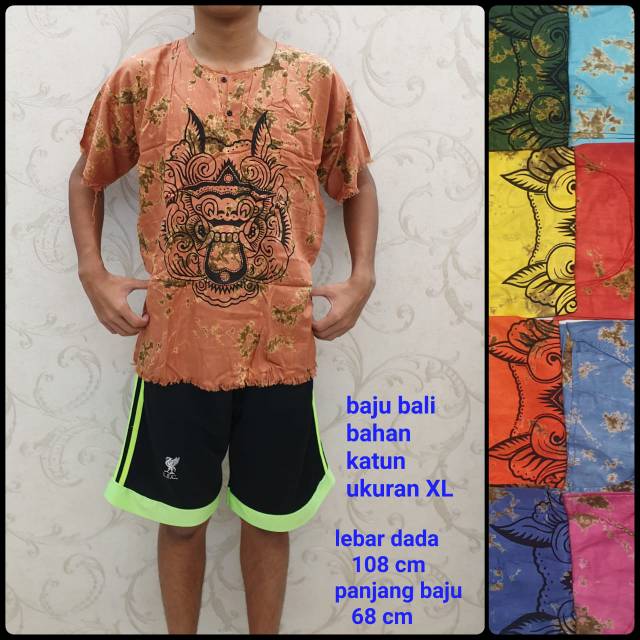 katun XL dewasa baju bali barong katun dasar warna