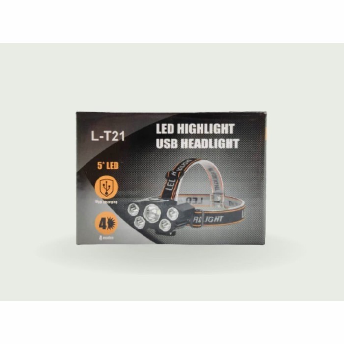 L-T21 Senter Kepala 5 LED Headlamp Highlight Senter Kepala 5 Lampu LED