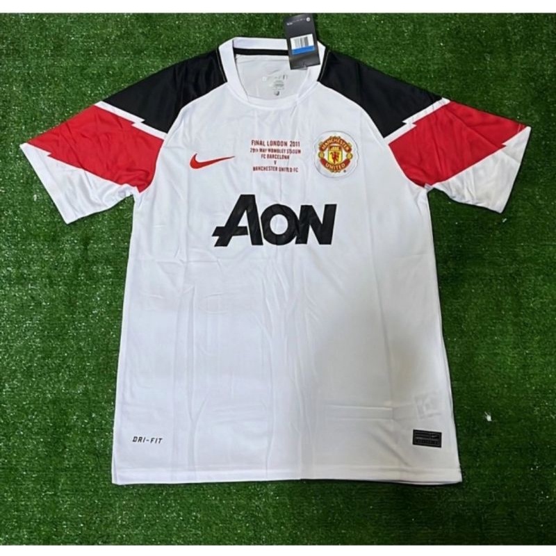 Jersey Kaos Baju Sepak Bola MU Man Manchester Mancester Utd United Home Away 3rd AON Putih Retro Kla