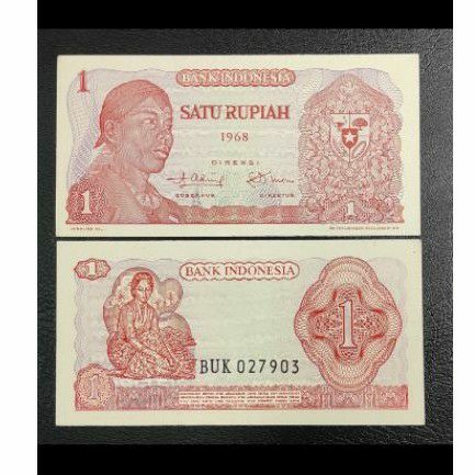 Uang kertas Rp  1  Seri Sudirman Tahun 1968 Gress