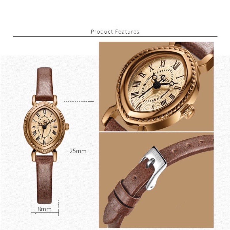 JULIUS JA-567 Original Bagsomnia Jam Tangan Kecil Wanita Oval Korea