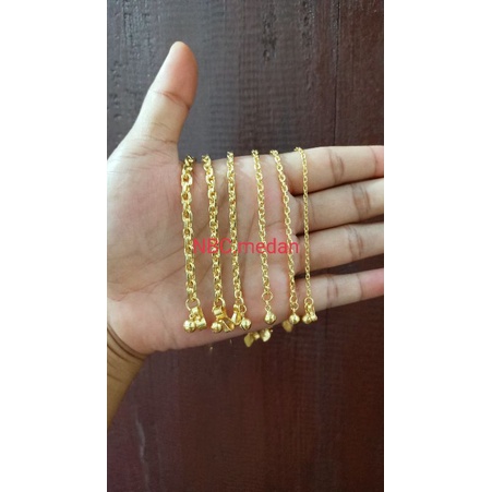 Gelang Nury rantai Medan replika mas 24k,mewah,cocok buat kado, pesta atau acara tertentu,ukuran baca keterangan ya